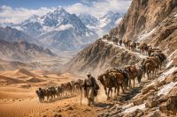 How caravans crossed deserts mountains and dangerous passes