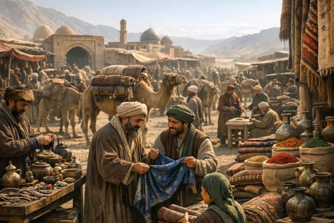 The daily life of traders on the Silk Road
