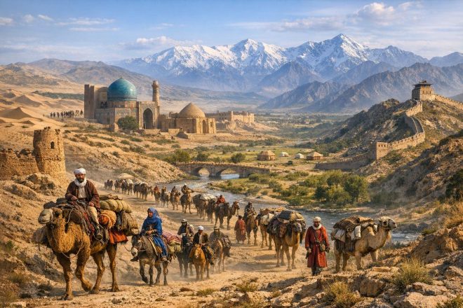 The Silk Road through Central Asia step by step